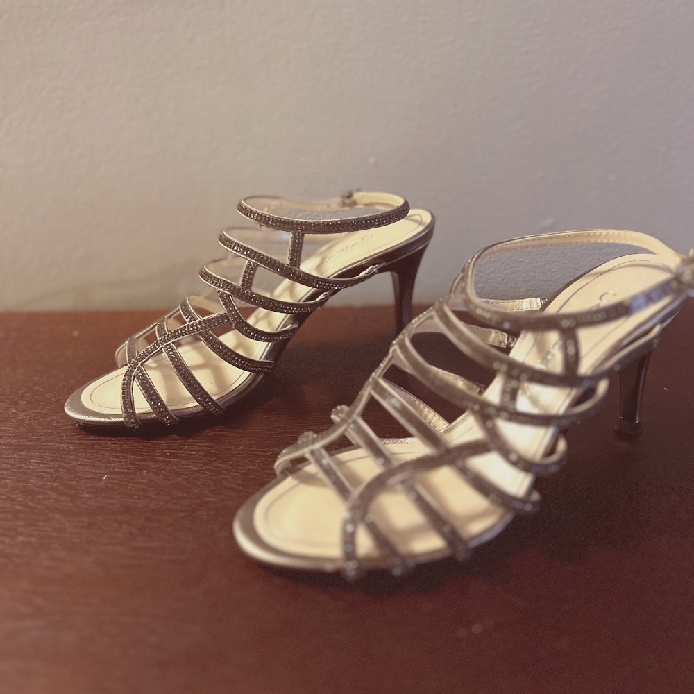 Caparros Harmonica Silver Caged Heel Sandals - Wo… - image 3
